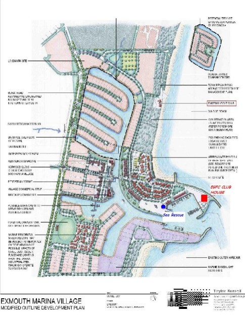 Exmouth marina and new EGFC club house location